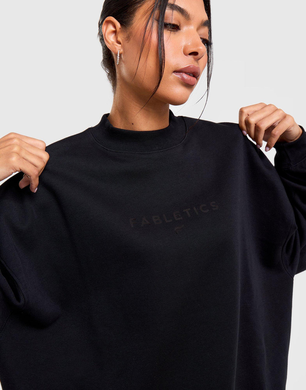 Cozy Fleece Mock Neck Oversized Sweatshirt