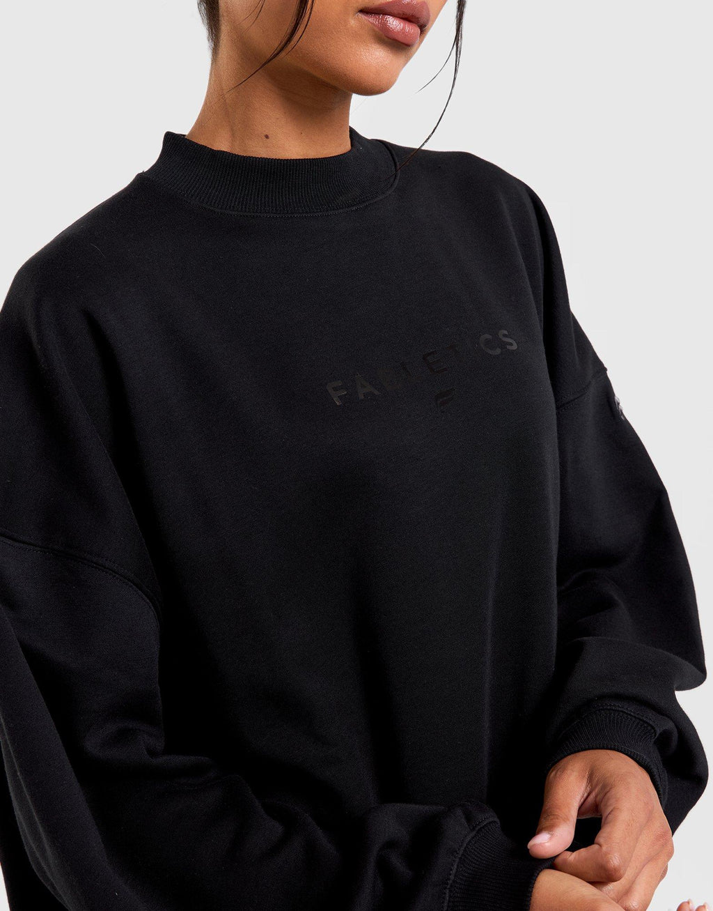 Cozy Fleece Mock Neck Oversized Sweatshirt