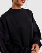 Cozy Fleece Mock Neck Oversized Sweatshirt