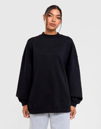 Cozy Fleece Mock Neck Oversized Sweatshirt