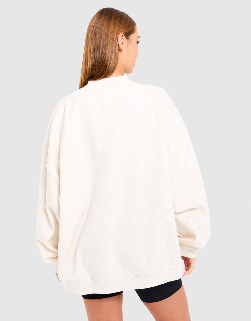 Cozy Fleece Mock Neck Oversized Sweatshirt