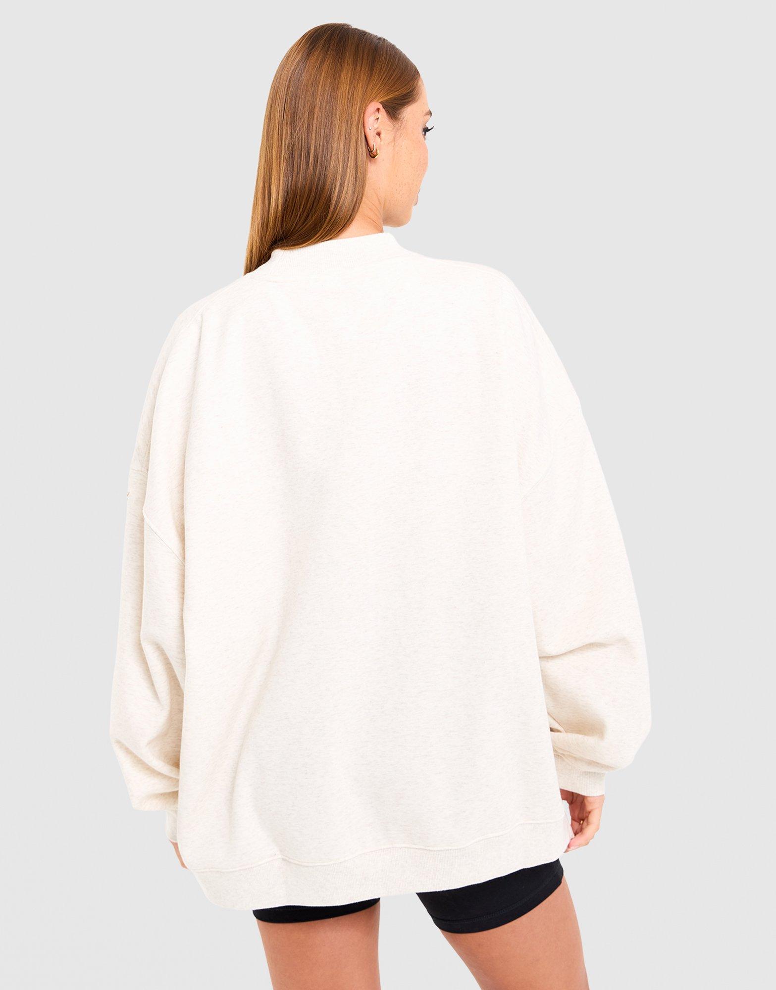 Cozy Fleece Mock Neck Oversized Sweatshirt