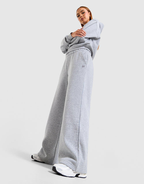 Cozy Fleece Wide-Leg Track Pants