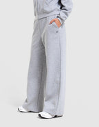 Cozy Fleece Wide-Leg Track Pants