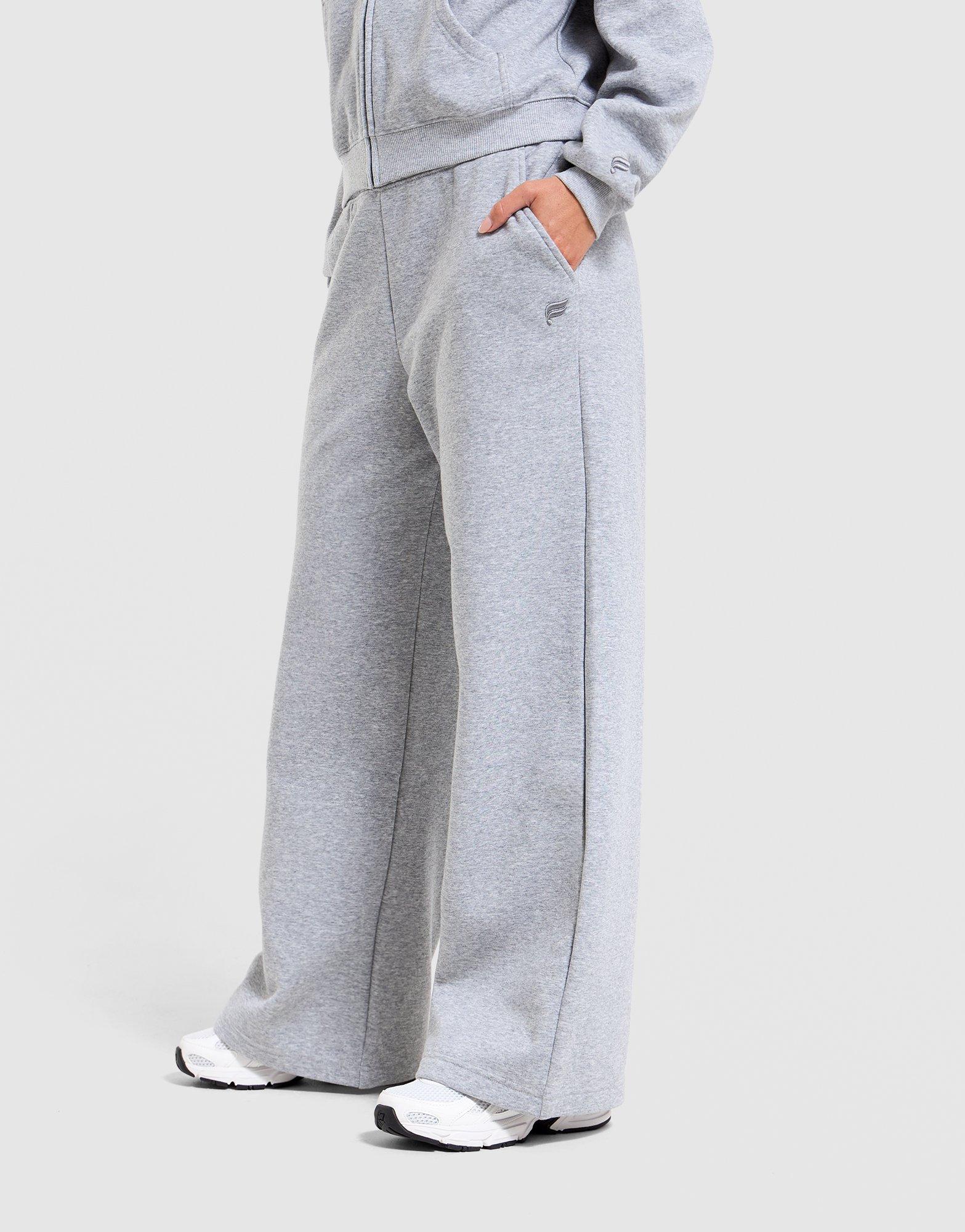 Cozy Fleece Wide-Leg Track Pants