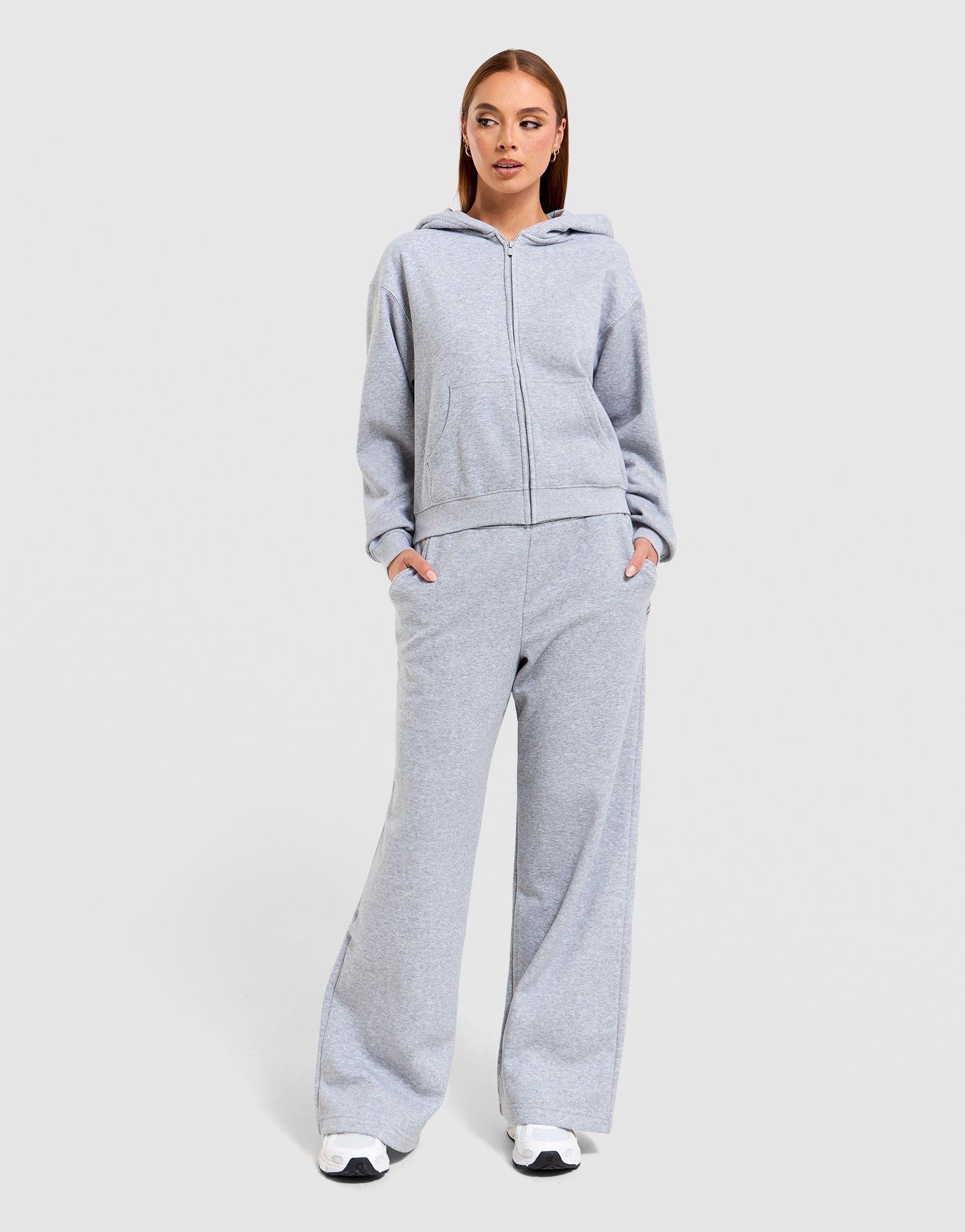 Cozy Fleece Wide-Leg Track Pants