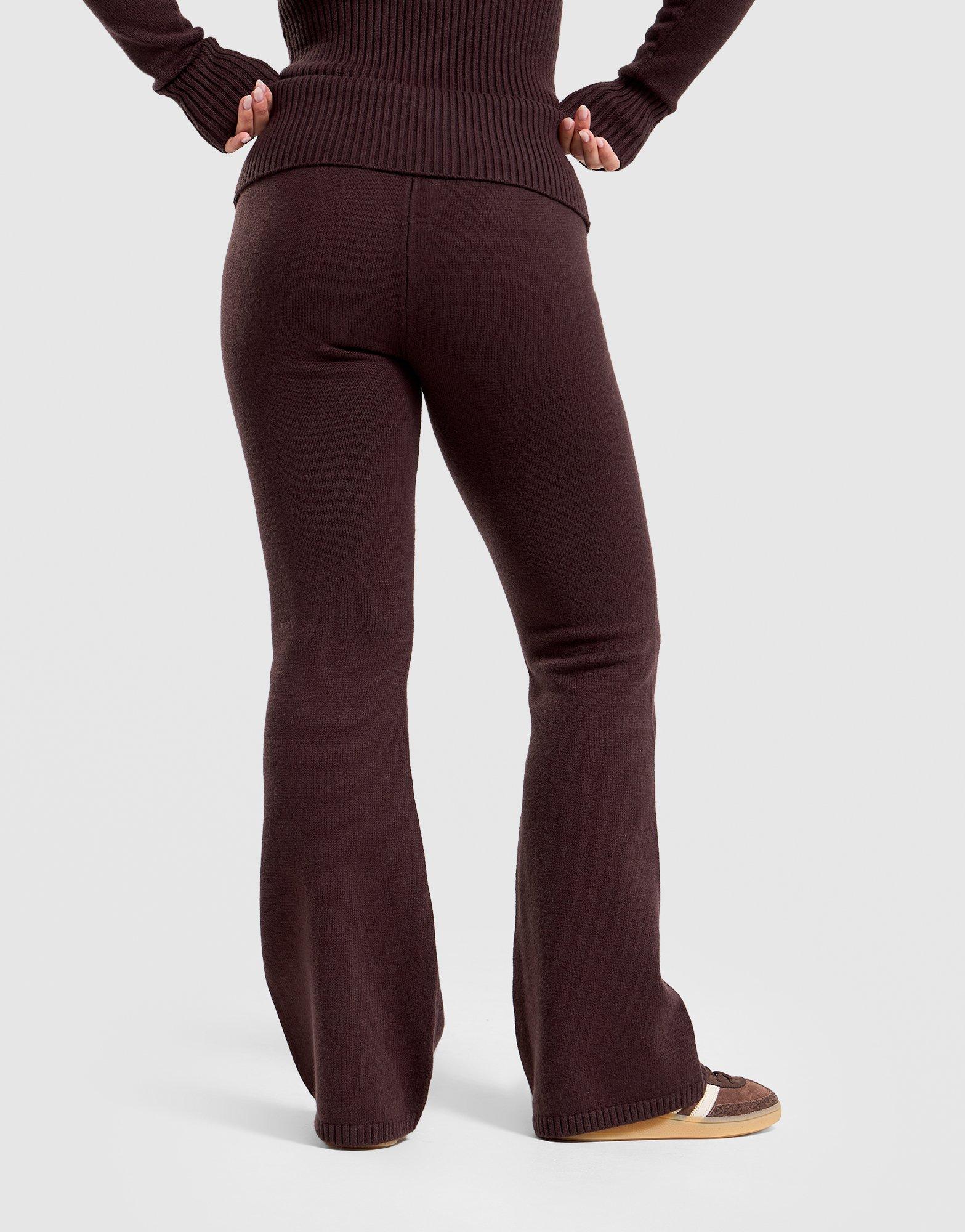 Flared Knit Fold-Down Pants