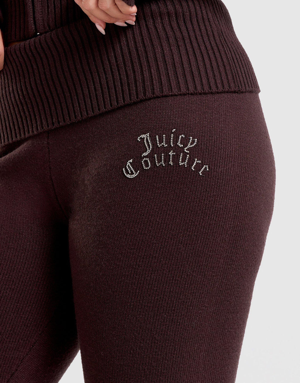 Flared Knit Fold-Down Pants
