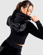 Angel Corset Full-Zip Velour Hoodie