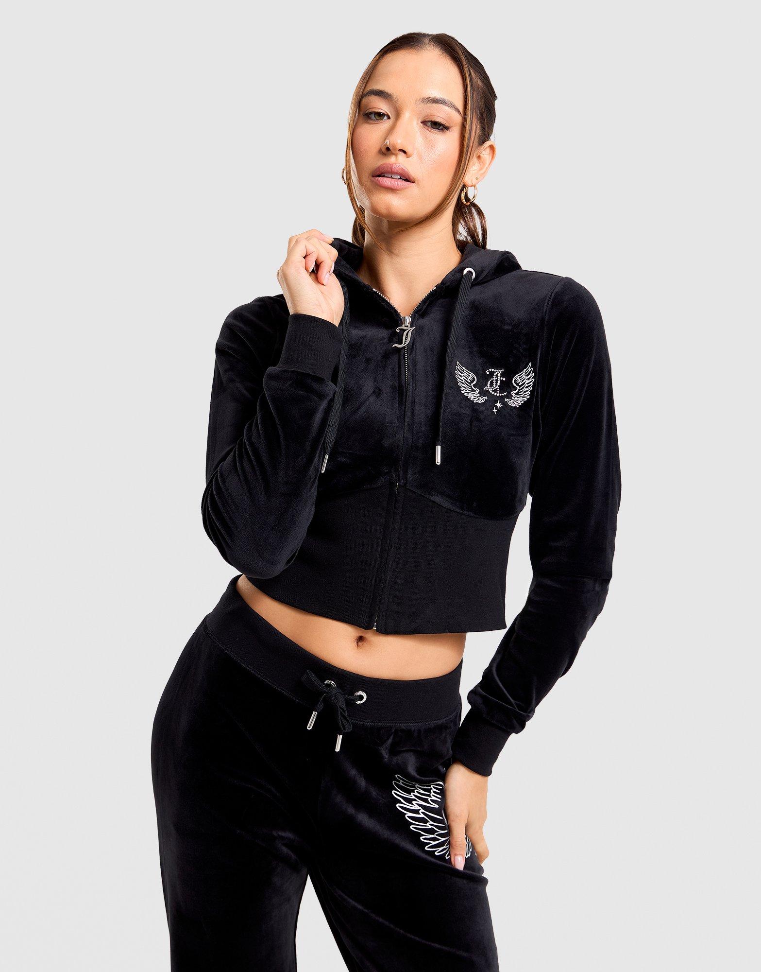 Angel Corset Full-Zip Velour Hoodie