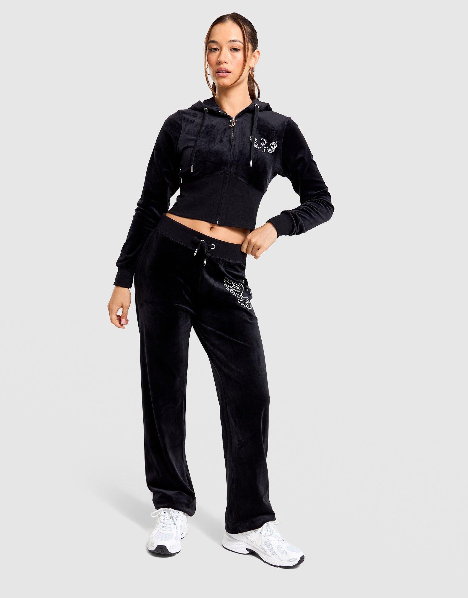 Angel Corset Full-Zip Velour Hoodie