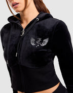 Angel Corset Full-Zip Velour Hoodie