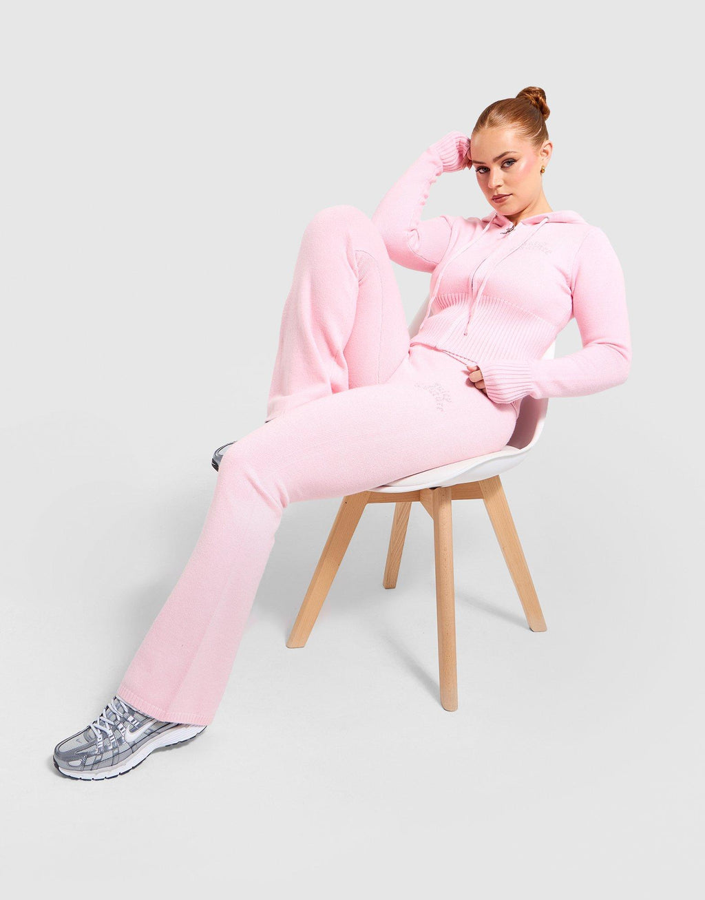 Flared Knit Fold-Down Pants