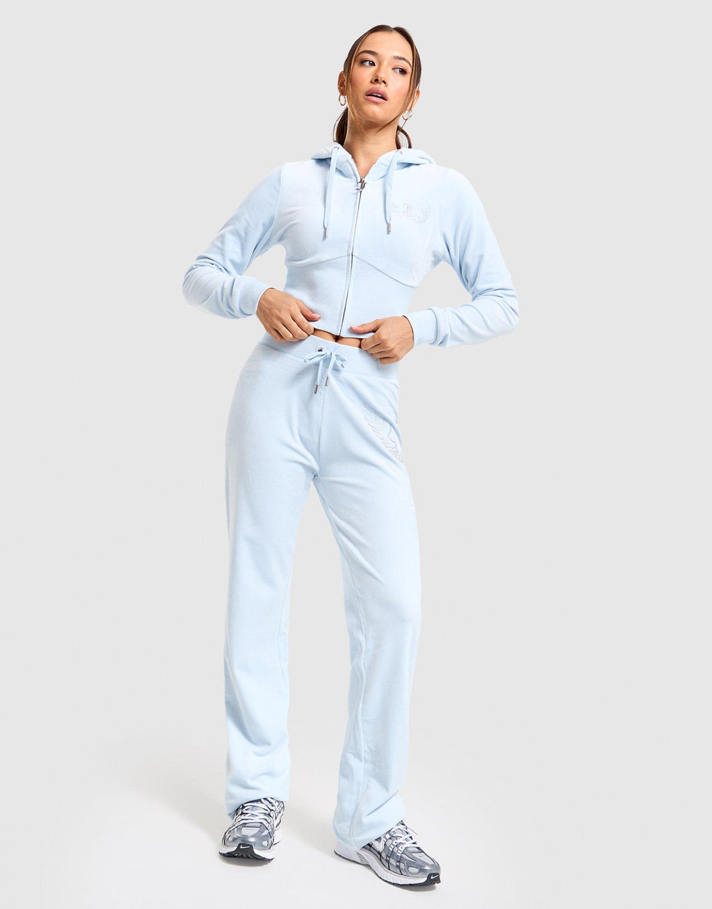 Angel Corset Full-Zip Velour Hoodie
