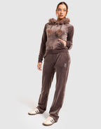 Full-Zip Fur Velour Hoodie