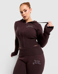 Corset Knit Full-Zip Hoodie