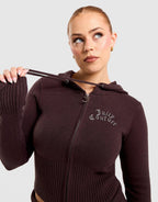 Corset Knit Full-Zip Hoodie