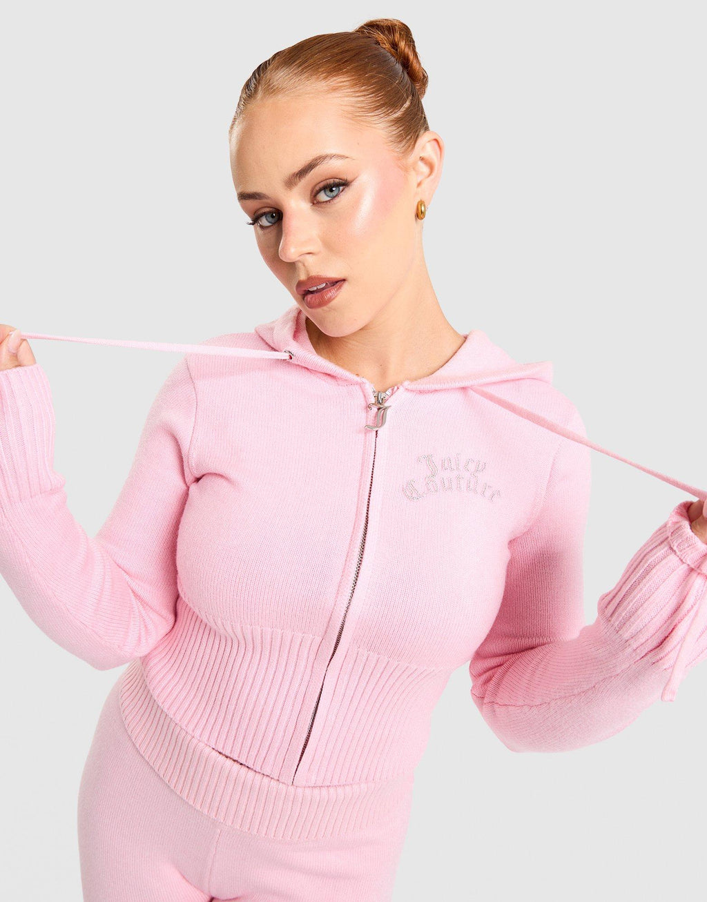 Corset Knit Full-Zip Hoodie