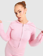 Corset Knit Full-Zip Hoodie