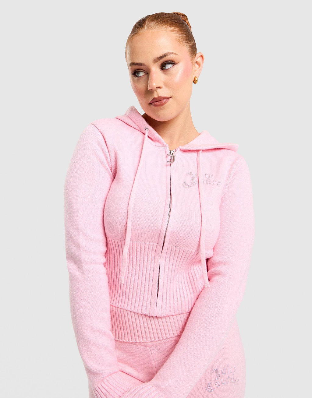 Corset Knit Full-Zip Hoodie