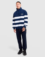 Stripe Mock Neck Quarter-Zip Sweatshirt