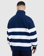 Stripe Mock Neck Quarter-Zip Sweatshirt