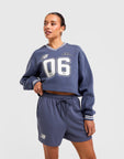 V-Neck Rib Sweatshirt