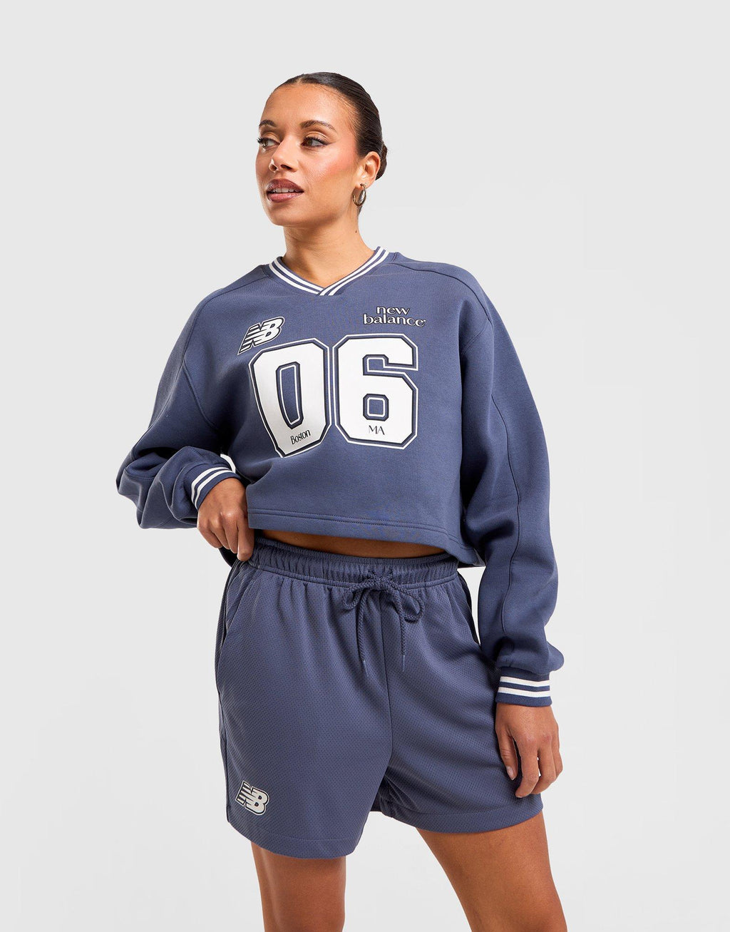 V-Neck Rib Sweatshirt