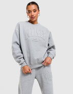 Studio Fleece Medium Weight Oversized Embossed Crew
