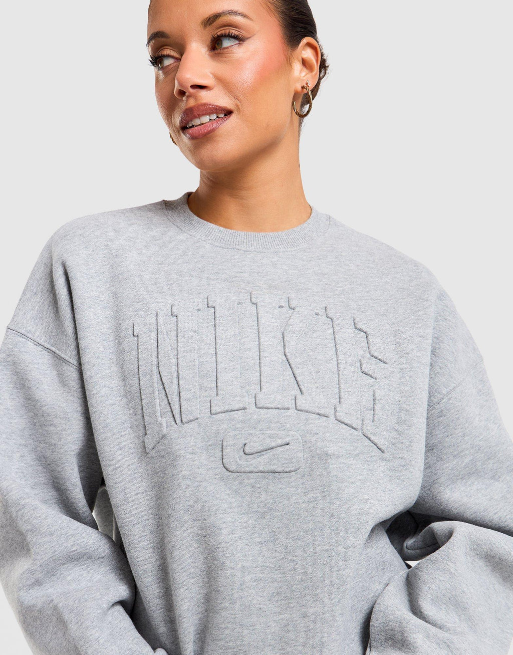 Studio Fleece Medium Weight Oversized Embossed Crew