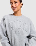 Studio Fleece Medium Weight Oversized Embossed Crew