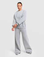 Studio Fleece Medium Weight Oversized Embossed Crew