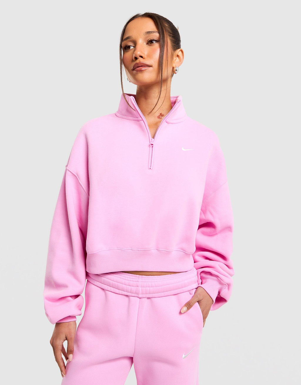 Studio Fleece Medium Weight 1/4-Zip Cropped Top