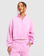 Studio Fleece Medium Weight 1/4-Zip Cropped Top