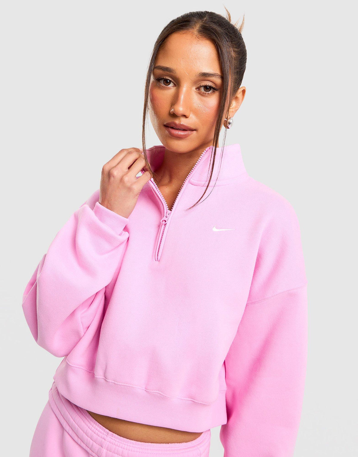 Studio Fleece Medium Weight 1/4-Zip Cropped Top