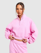 Studio Fleece Medium Weight 1/4-Zip Cropped Top