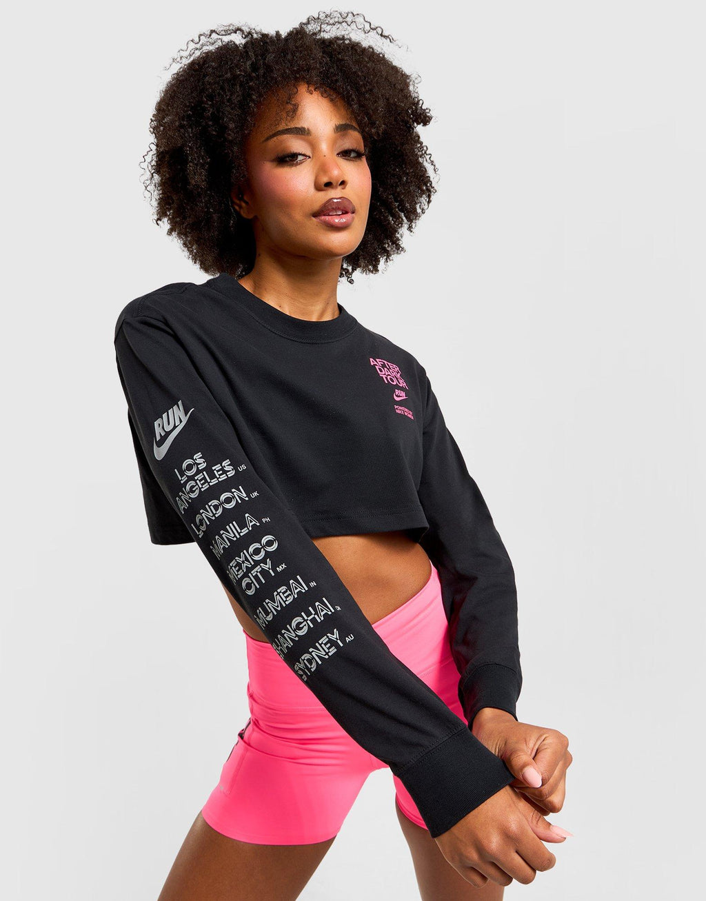After Dark Tour Cropped Long-Sleeve Running T-Shirt