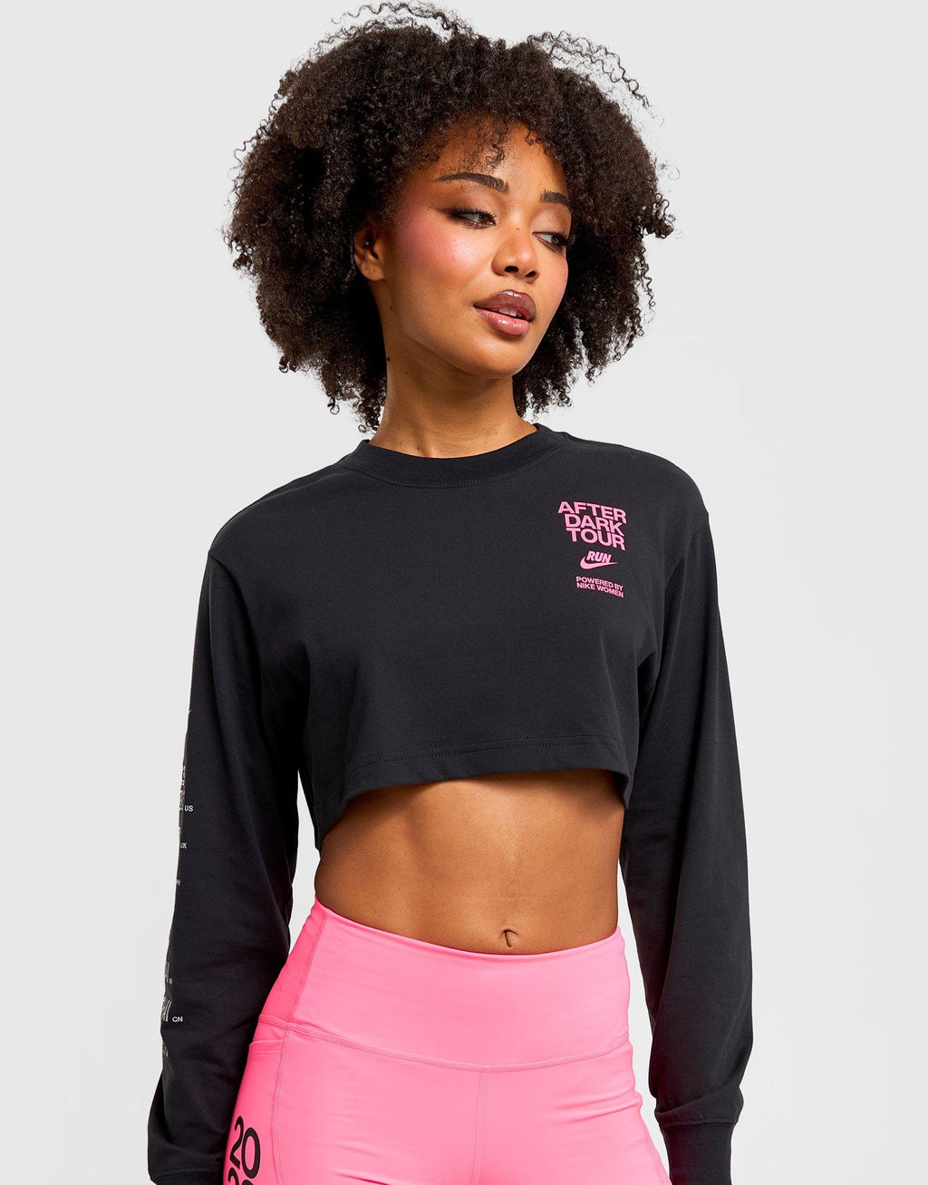 After Dark Tour Cropped Long-Sleeve Running T-Shirt