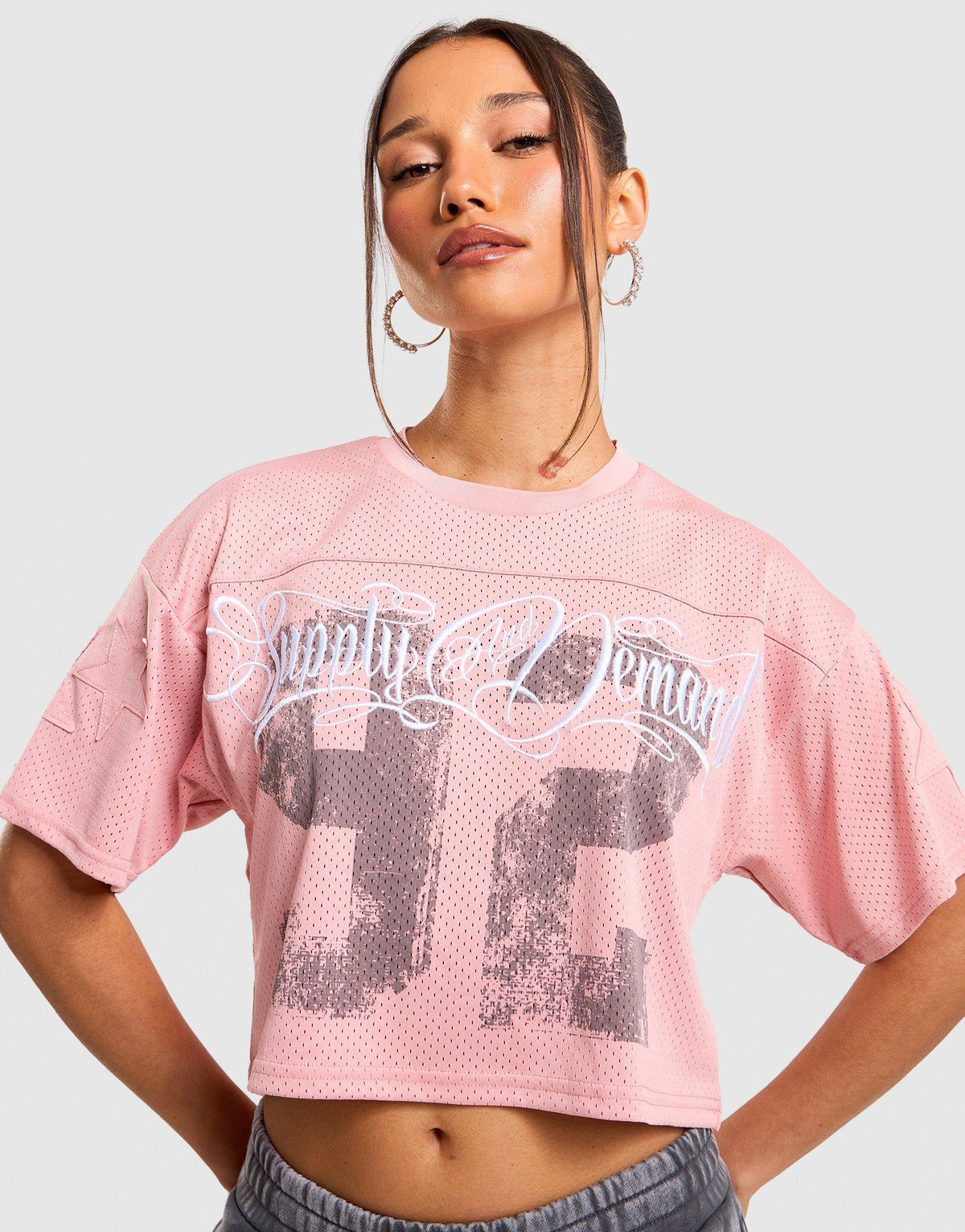 Oversized Mesh Jersey T-Shirt