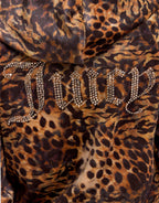 Velour Leopard Full-Zip Hoodie