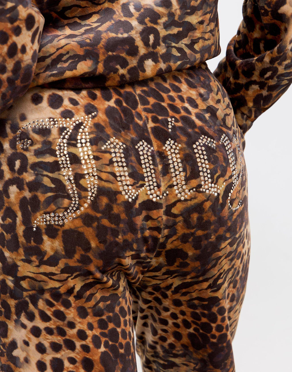 Velour Leopard Track Pants