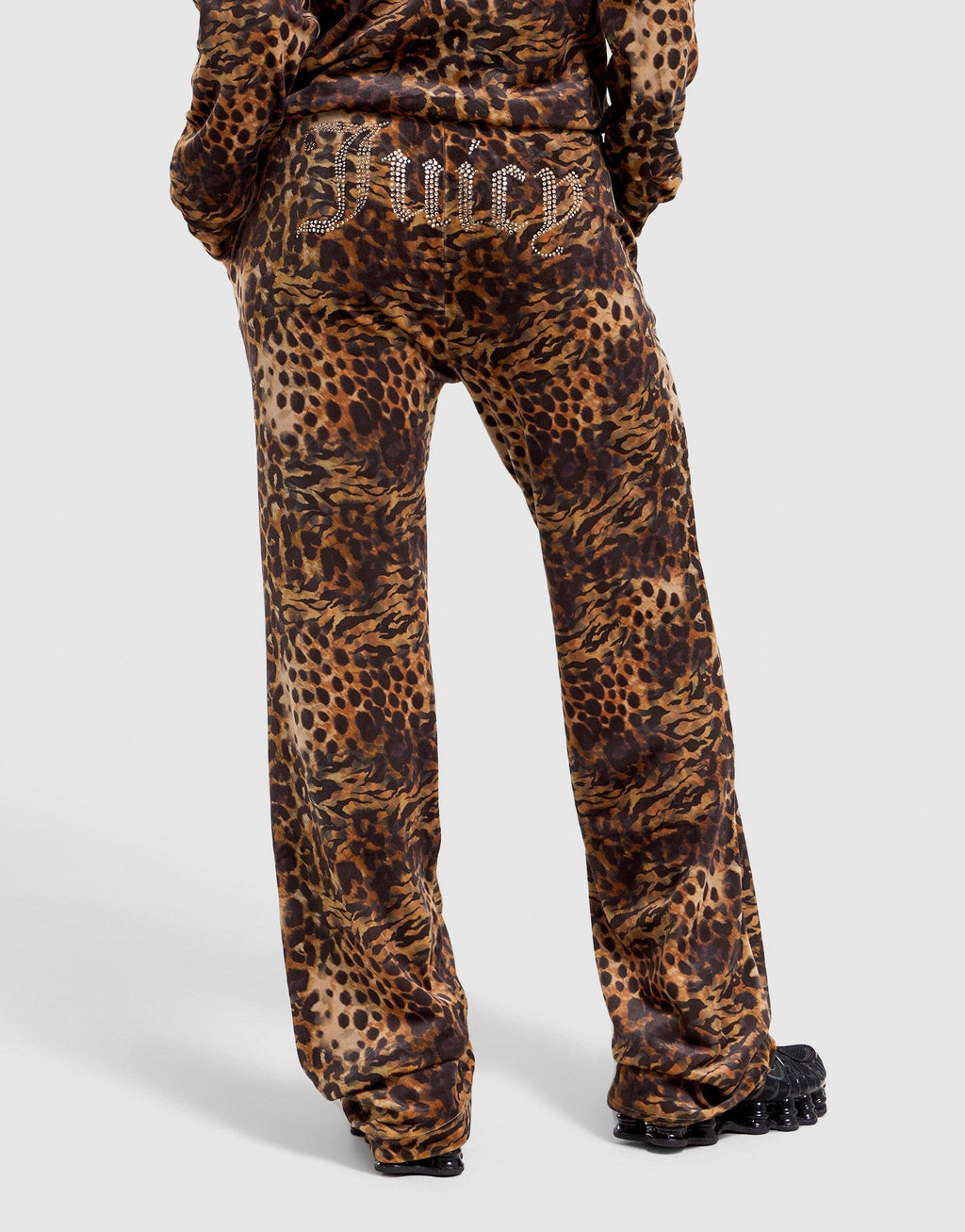 Velour Leopard Track Pants