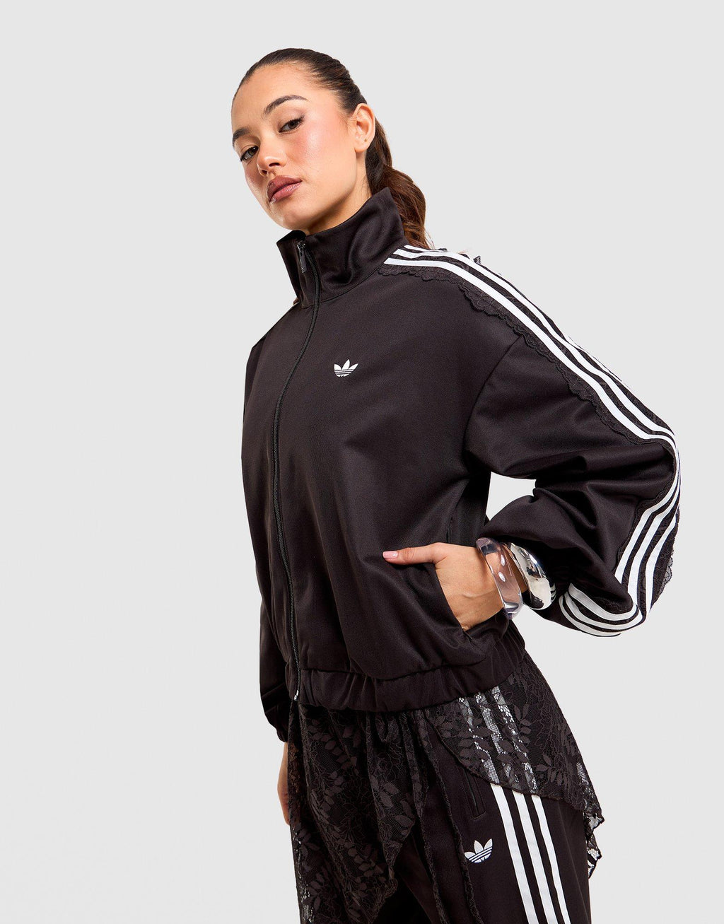 Lace Oversized Archive Track Top