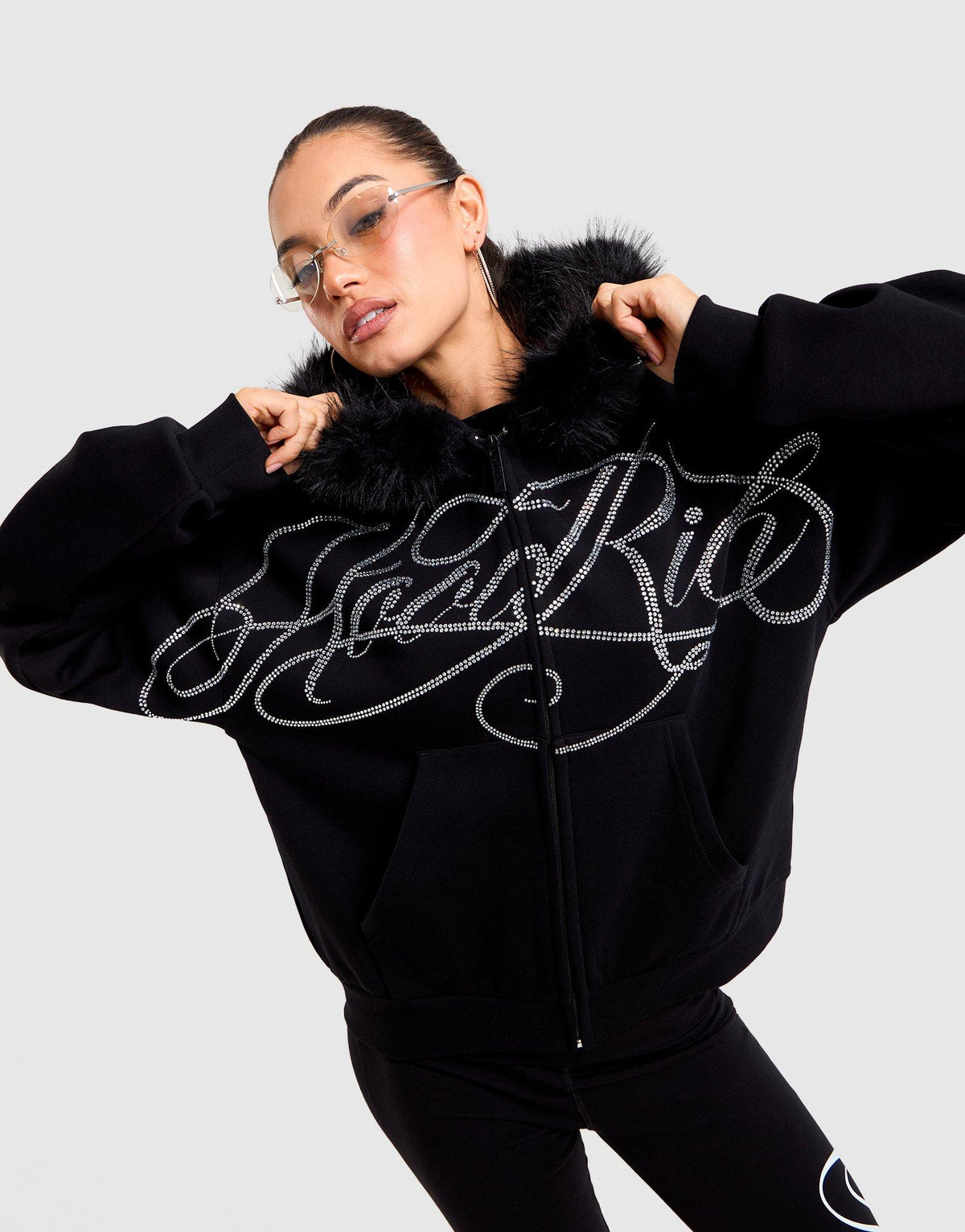 Celeste Faux Fur-Trim Full-Zip Hoodie