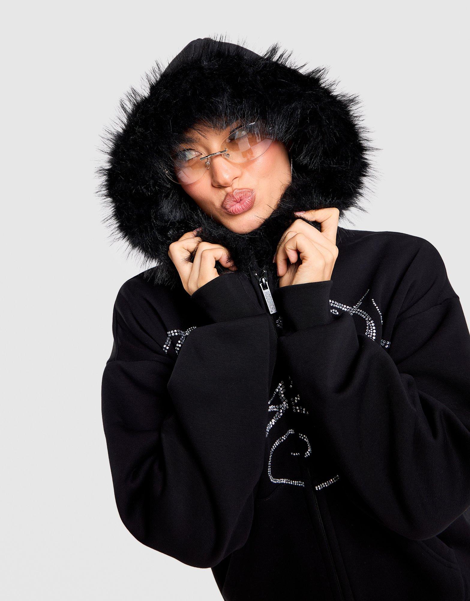 Celeste Faux Fur-Trim Full-Zip Hoodie