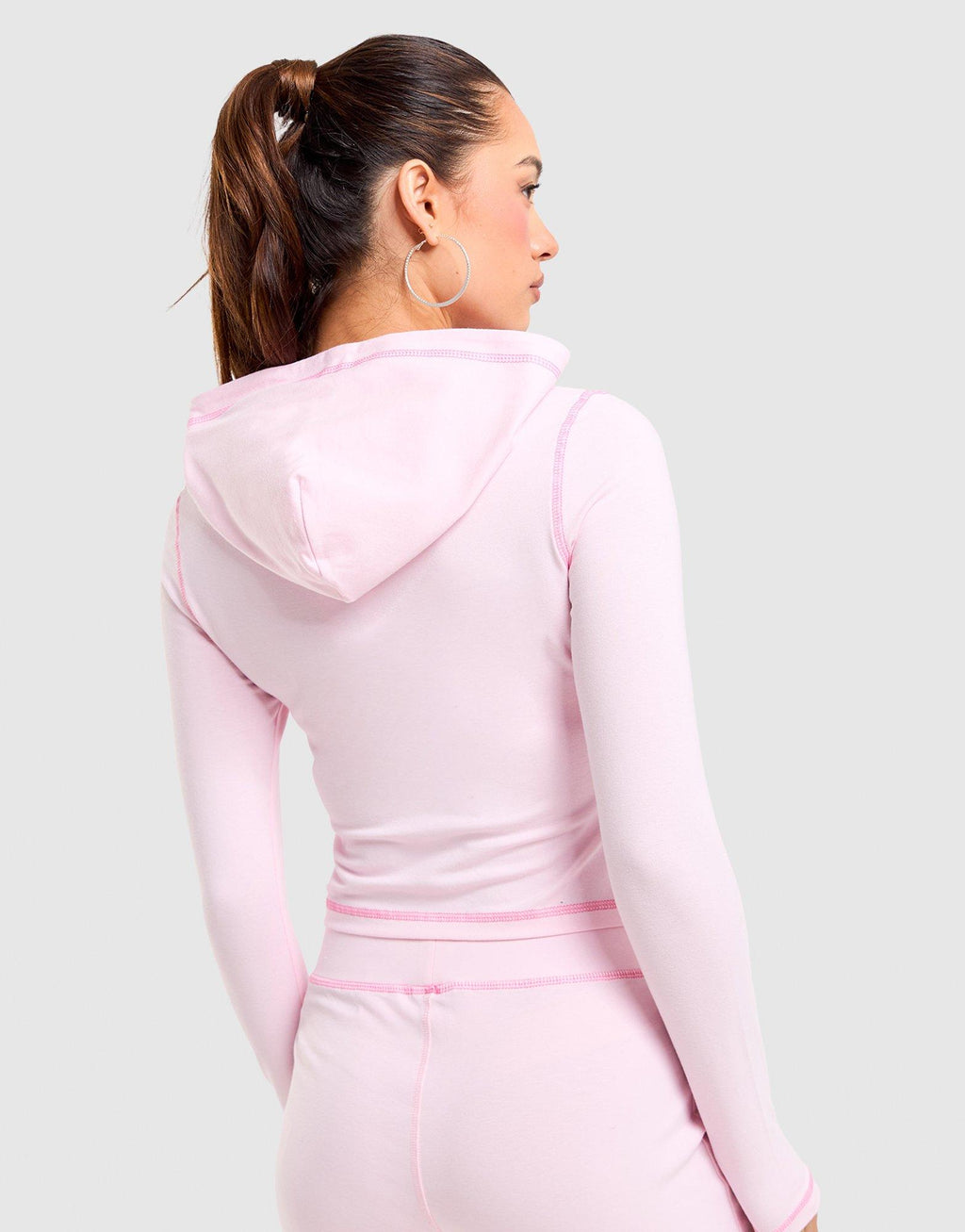 Full-Zip Fitted Jersey Hoodie