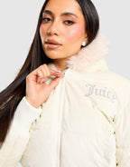 Full-Zip Cropped Velour Hoodie Jacket