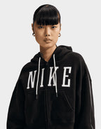 Studio Fleece Oversized Crop Full-Zip Hoodie