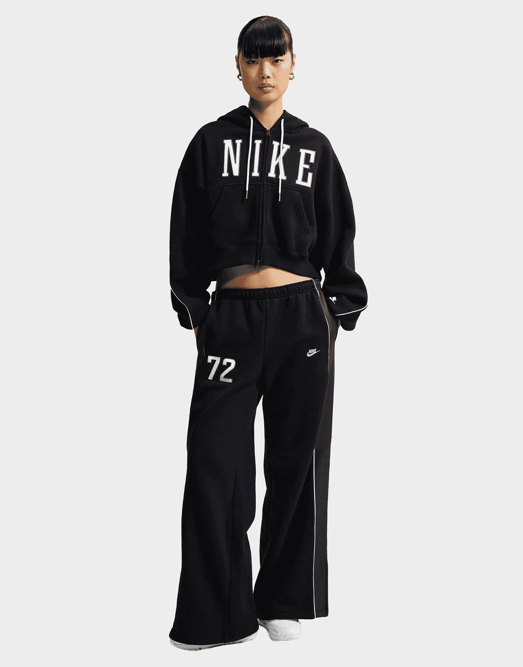 Studio Fleece Oversized Crop Full-Zip Hoodie