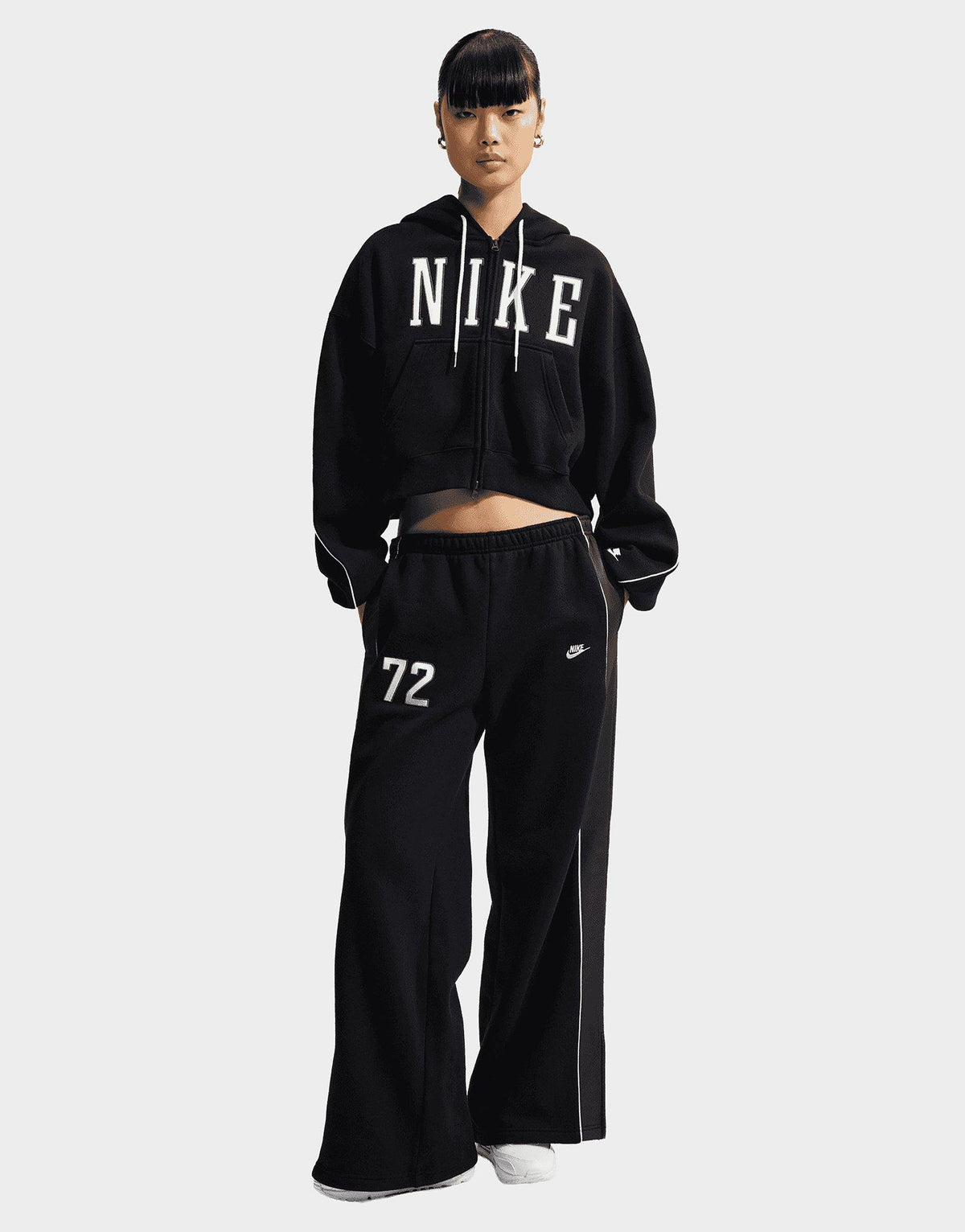 Studio Fleece Oversized Crop Full-Zip Hoodie